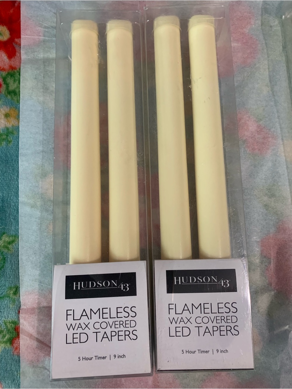Hudson 43 Flameless Wax Covered LED Taper Candles Lot 4